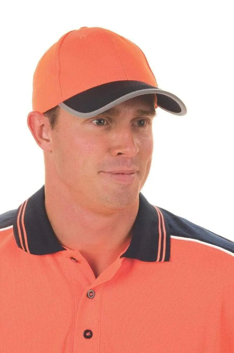 Dnc Workwear Hi-vis 2 Tone Cap With Reflective Trim & Velcro Strap - H022 Metro Workwear.